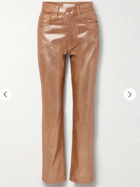 Ulla Johnson Metallic Tan Straight-Leg Jeans
